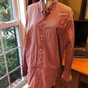 Ralph Lauren Men's XL Custom Fit purple green orange striped button down shirt